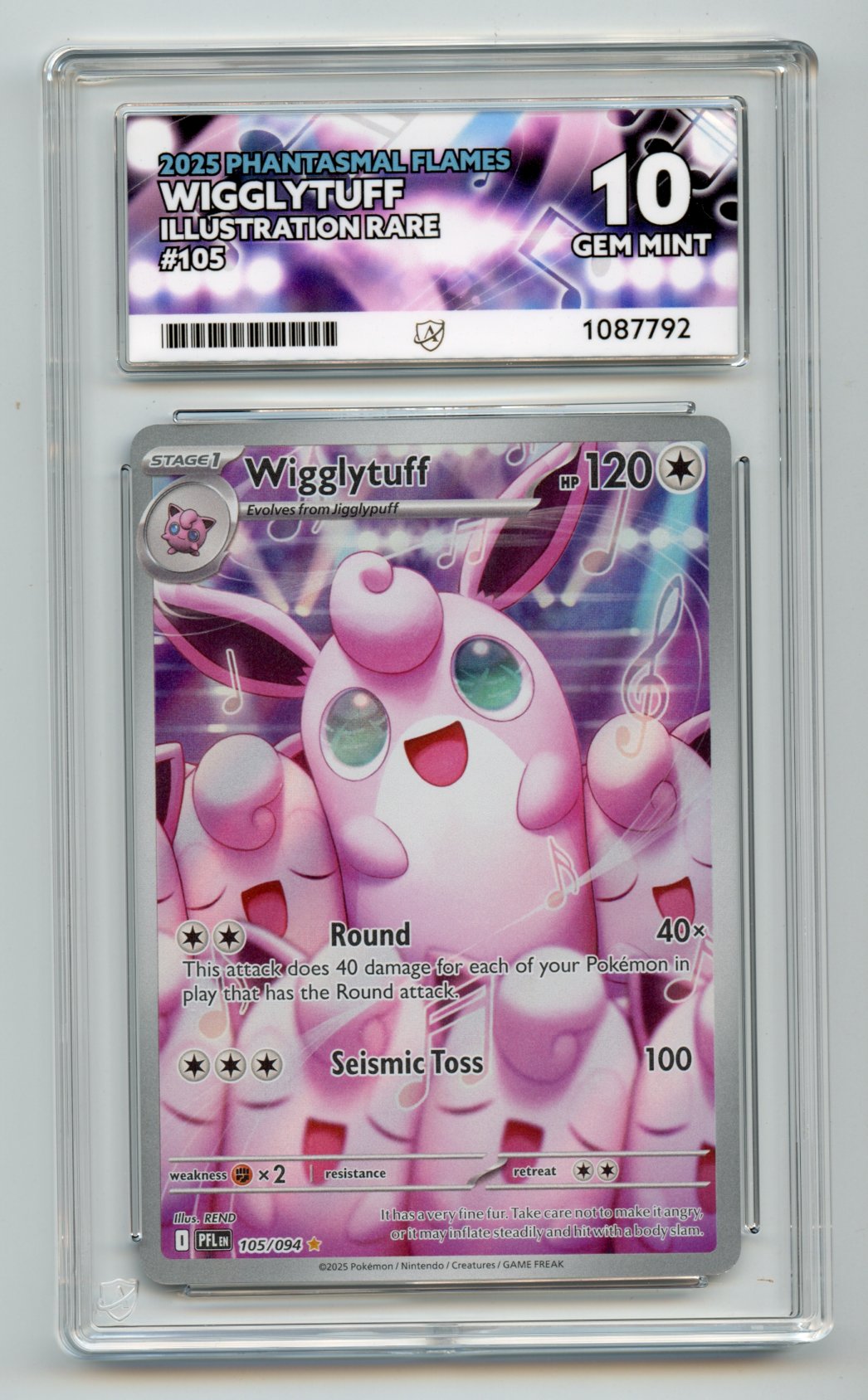 Wigglytuff 105/094 Ace Graded 10