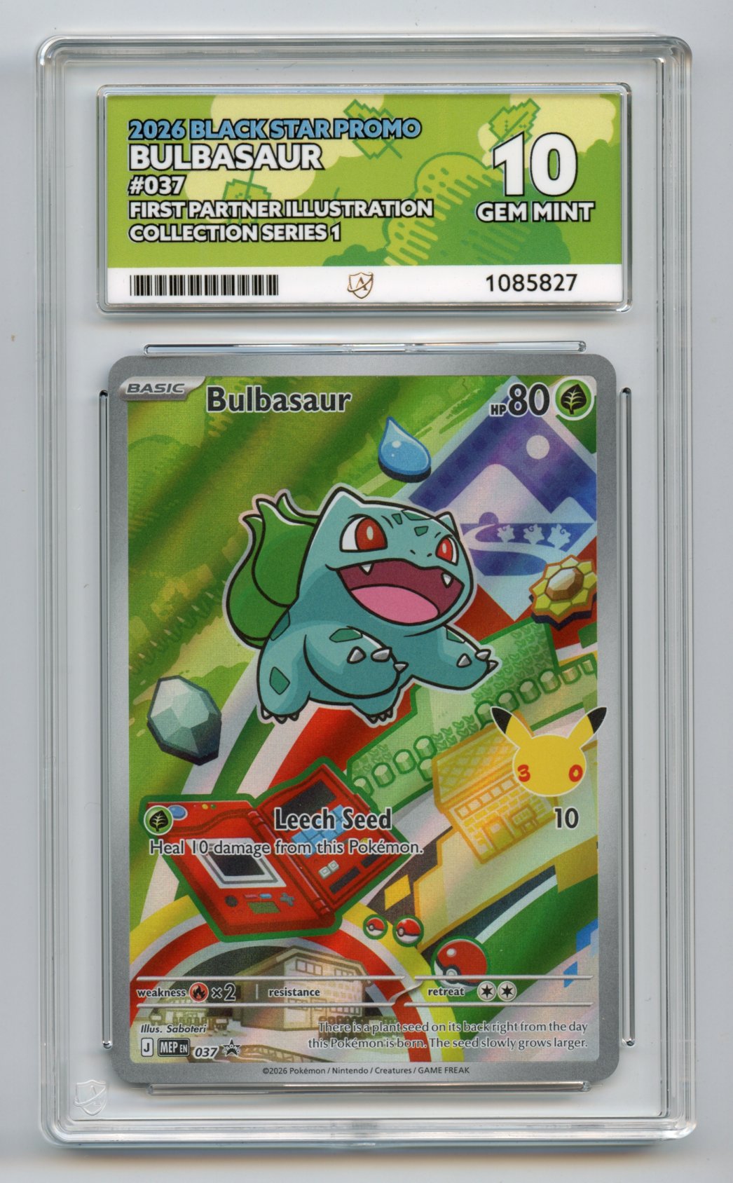 Bulbasaur 037 First Partner Ace Graded 10