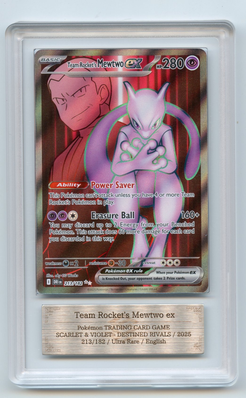 Team Rockets Mewtwo EX 213/182 ARS Graded 10