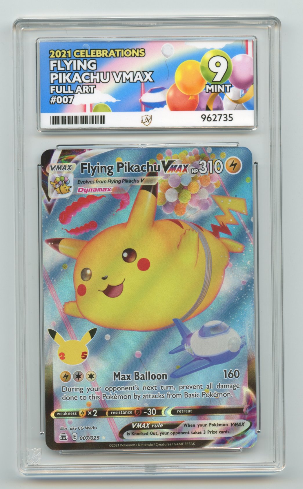 Flying Pikachu Vmax 007/025 Ace Graded 9