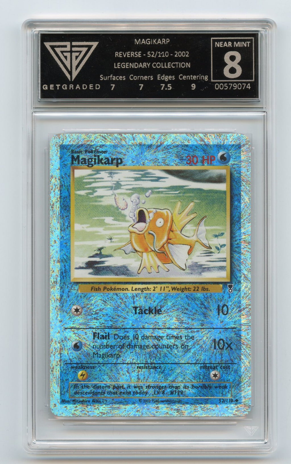 Magikarp Reverse Holo 52/110 Legendary Collection 2002 Get Graded 8