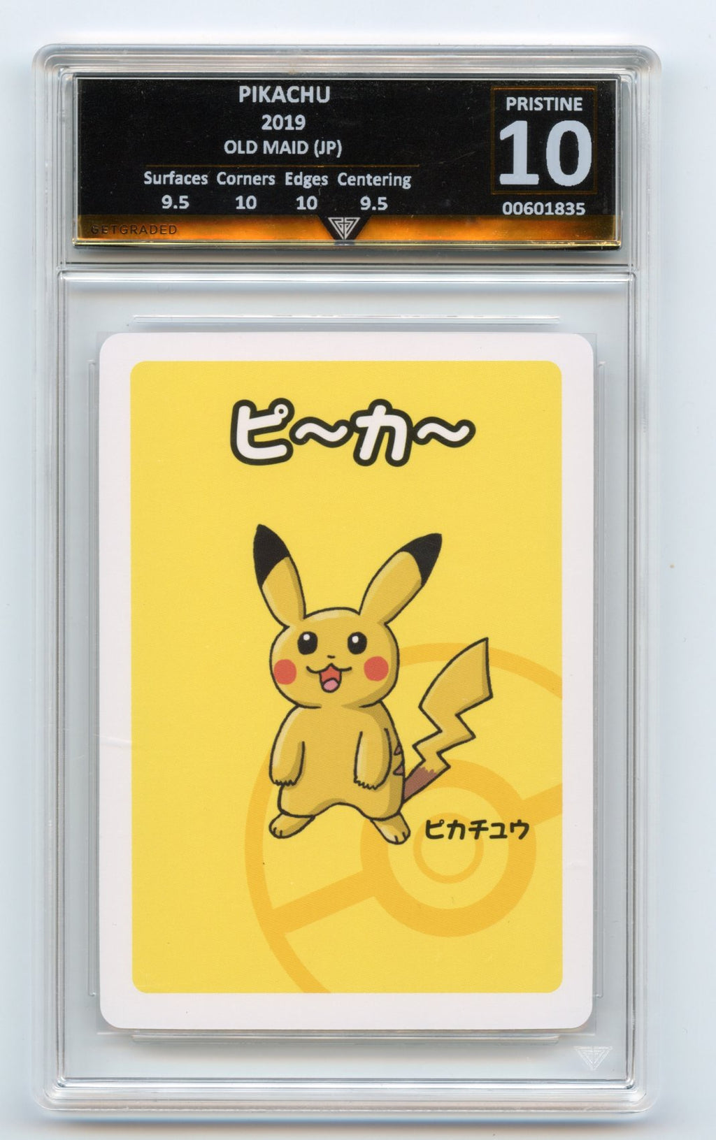 Pikachu Old maid Japanese 2019 Get Graded Pristine 10