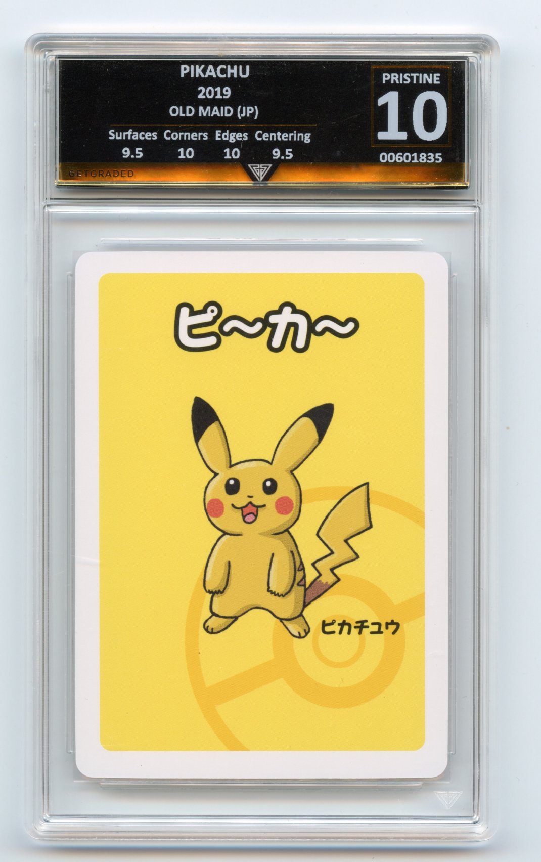 Pikachu Old maid Japanese 2019 Get Graded Pristine 10
