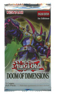 Yu-Gi-Oh Doom Of Dimensions Single Booster pack 1st Edition